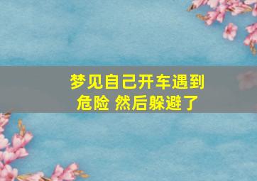 梦见自己开车遇到危险 然后躲避了